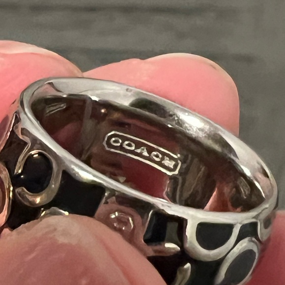 COACH Black and Silver Ring size 7.5 - Picture 7 of 7